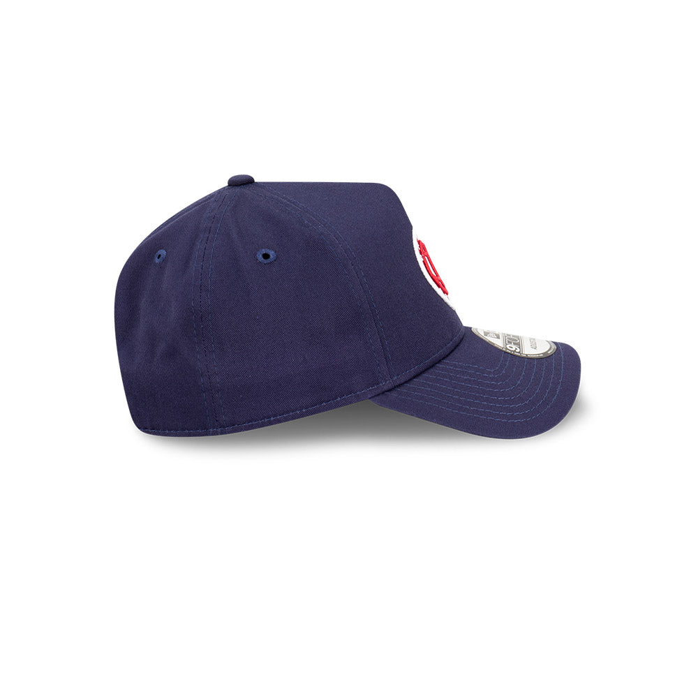 Brooklyn Nets Hat - Navy Blue Pinot White 9Forty A-Frame NBA Snapback Cap - New Era